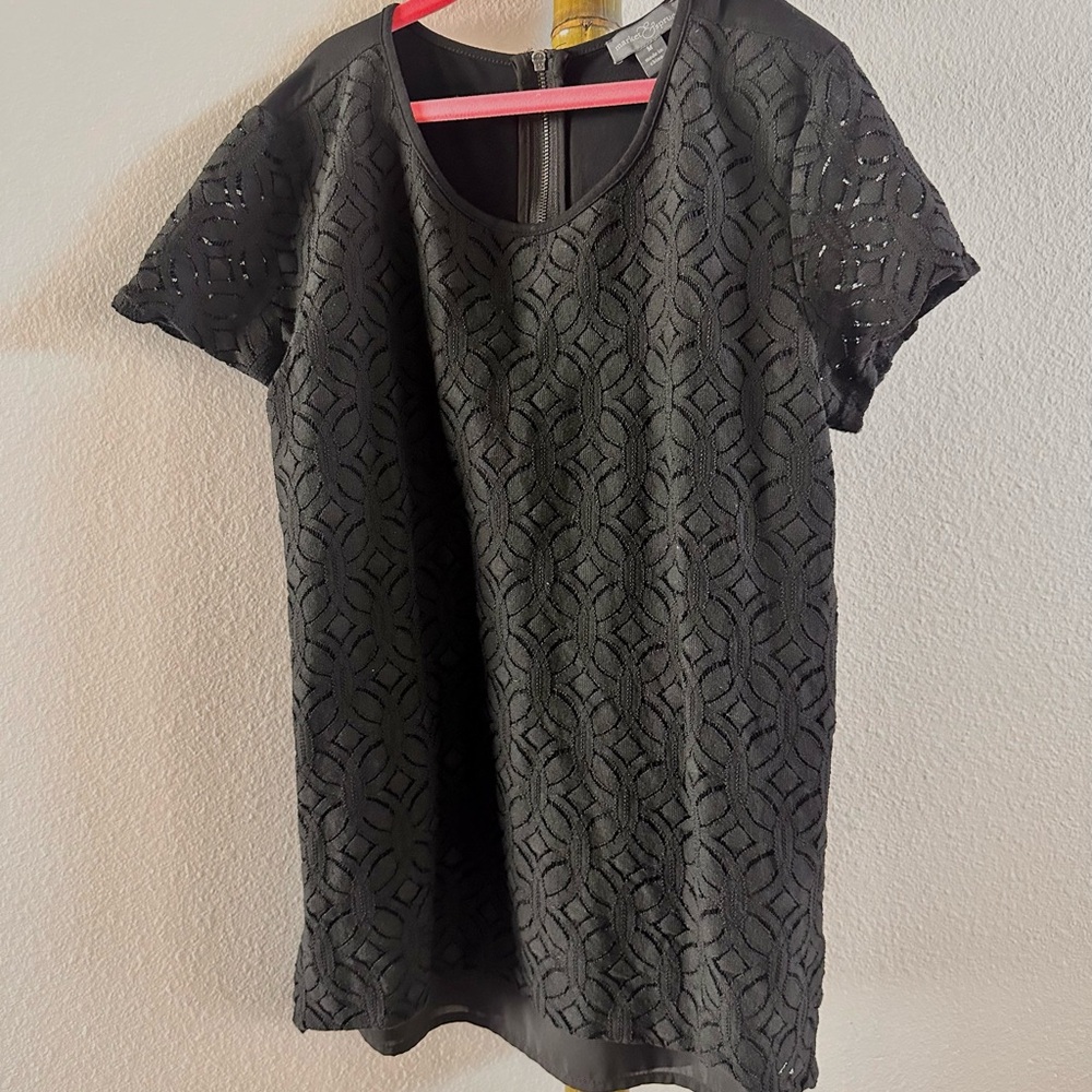 Market & Spruce Black Lace Blouse